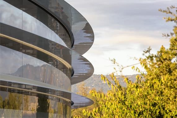 Vue aérienne officielle d’Apple Park en Californie.