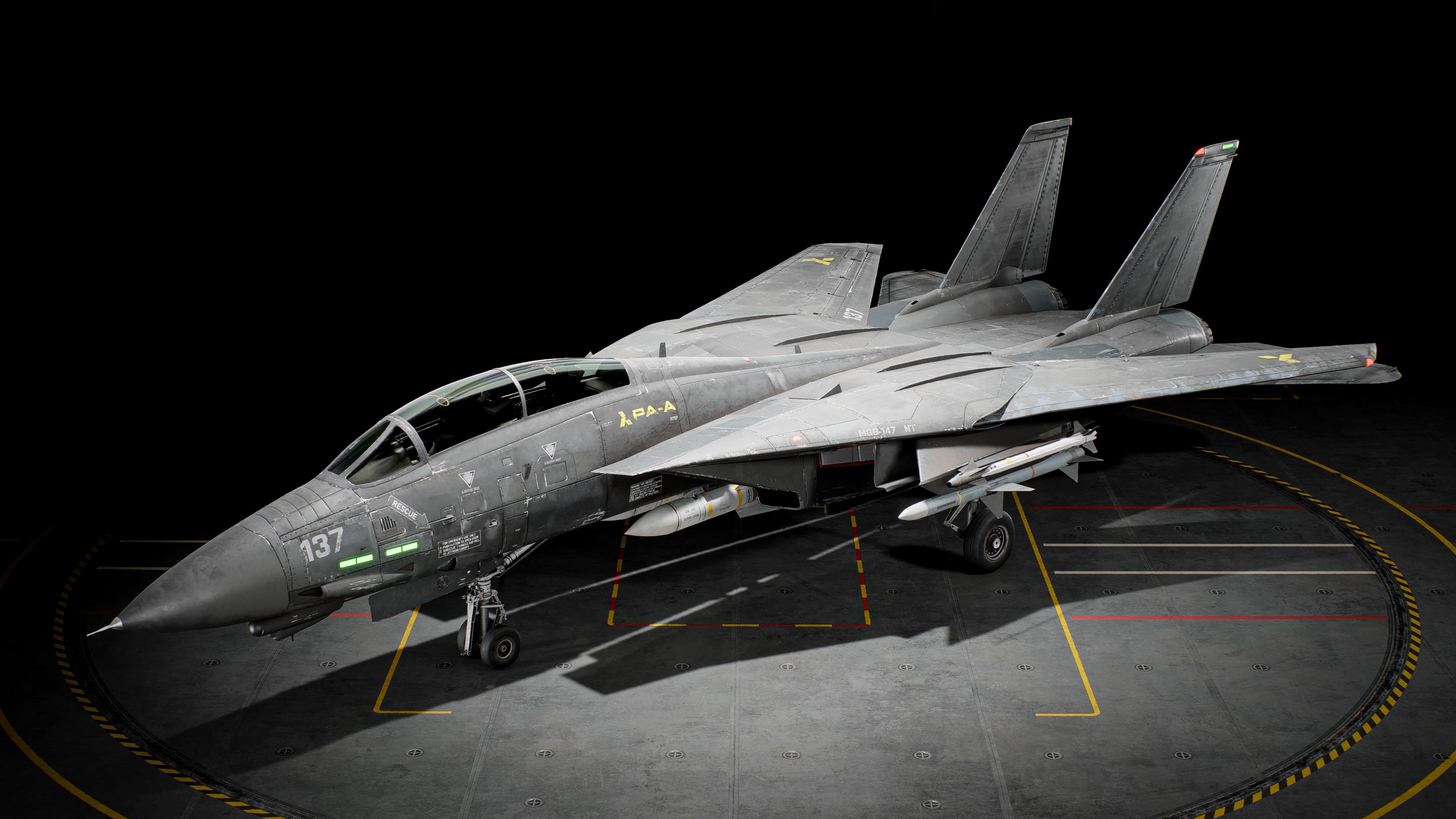 Vue officielle du jet F-74A Seacat à ailes à géométrie variable dans Battlefield 6.