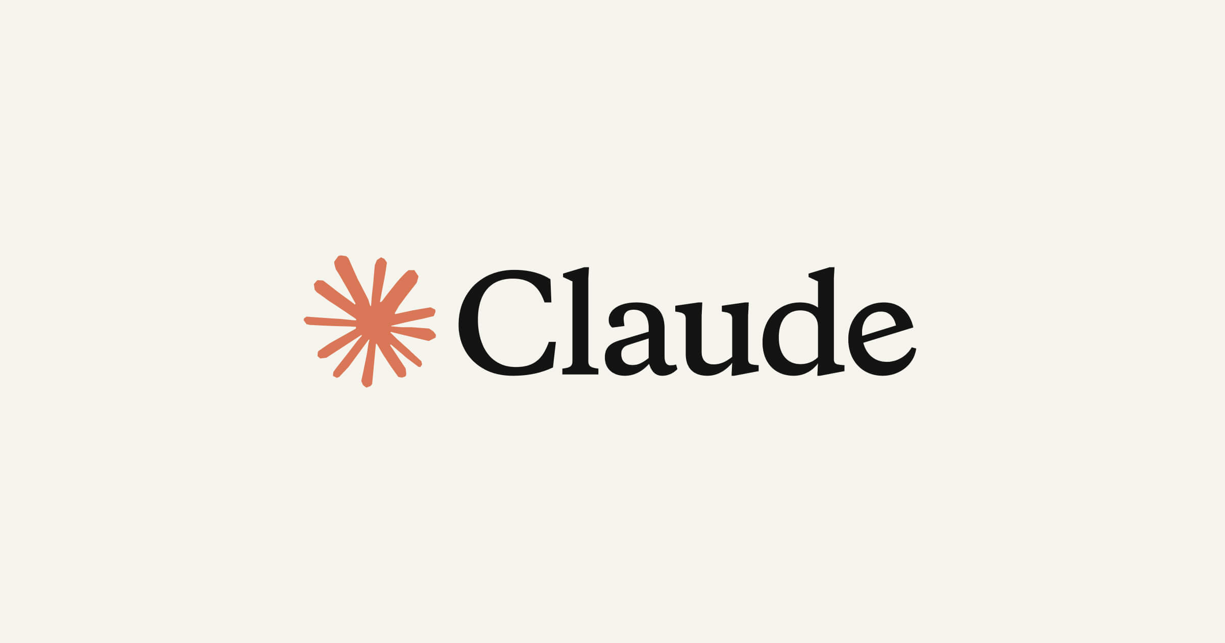 Mot-symbole officiel Claude noir et orange sur fond ivoire.