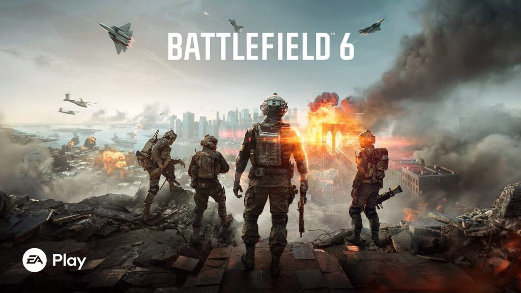 Visuel officiel Battlefield 6 utilisé par Xbox pour annoncer son arrivée via EA Play dans le Game Pass.