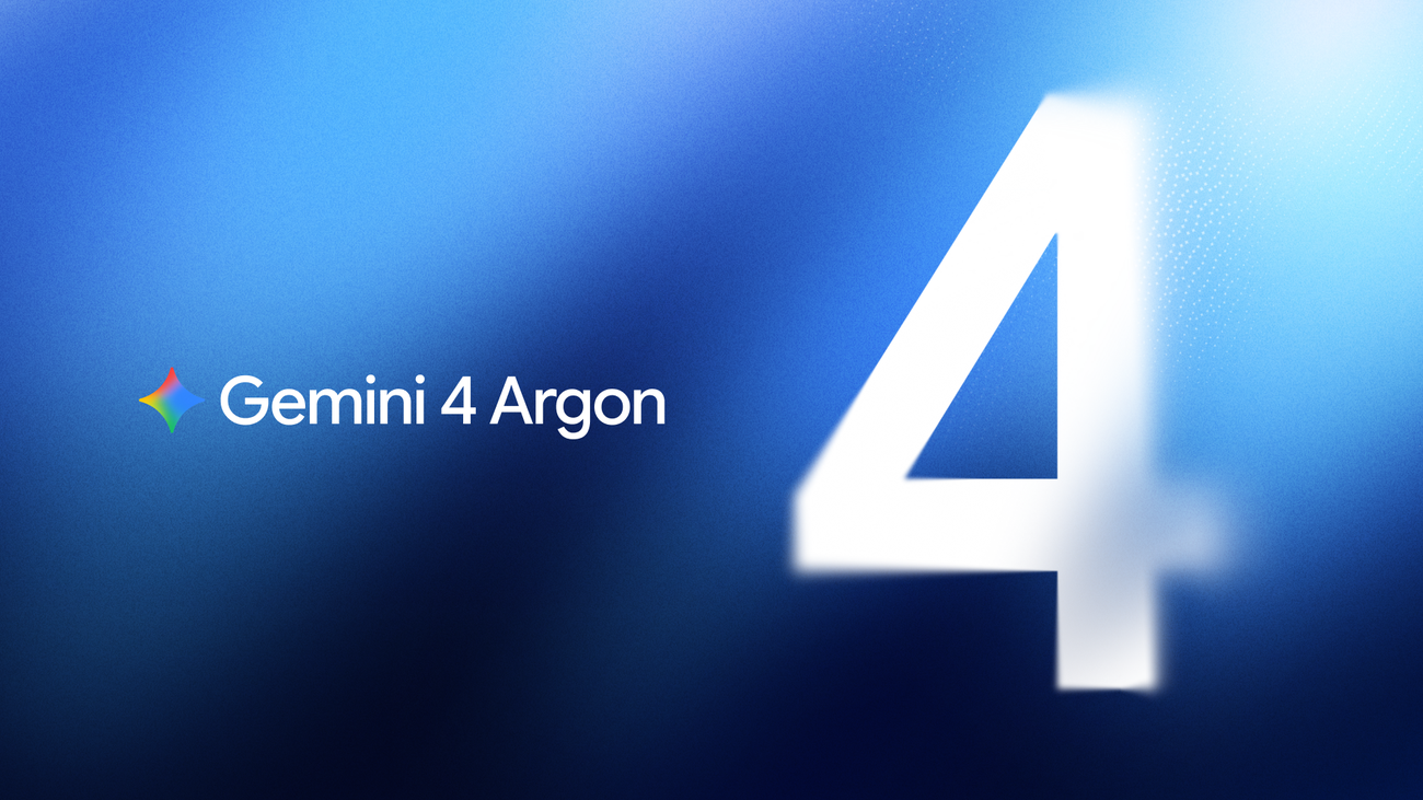 Visuel officiel portant le nom du modèle Gemini 4 Argon