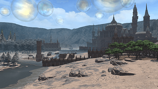 Capture officielle de Final Fantasy XIV montrant les paysages de l’Occult Crescent: North Horn.