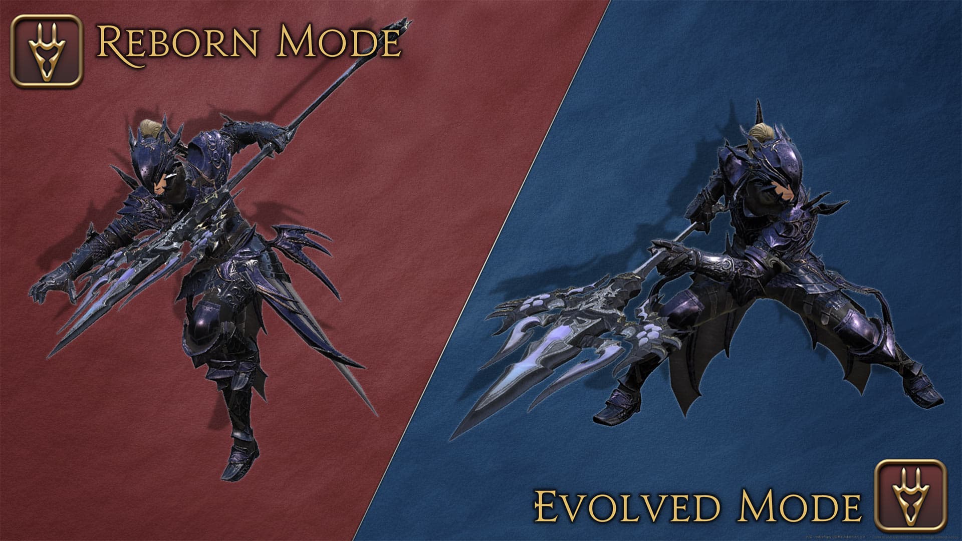Comparaison officielle du job Bastion entre les modes de combat Reborn et Evolved d’Evercold.