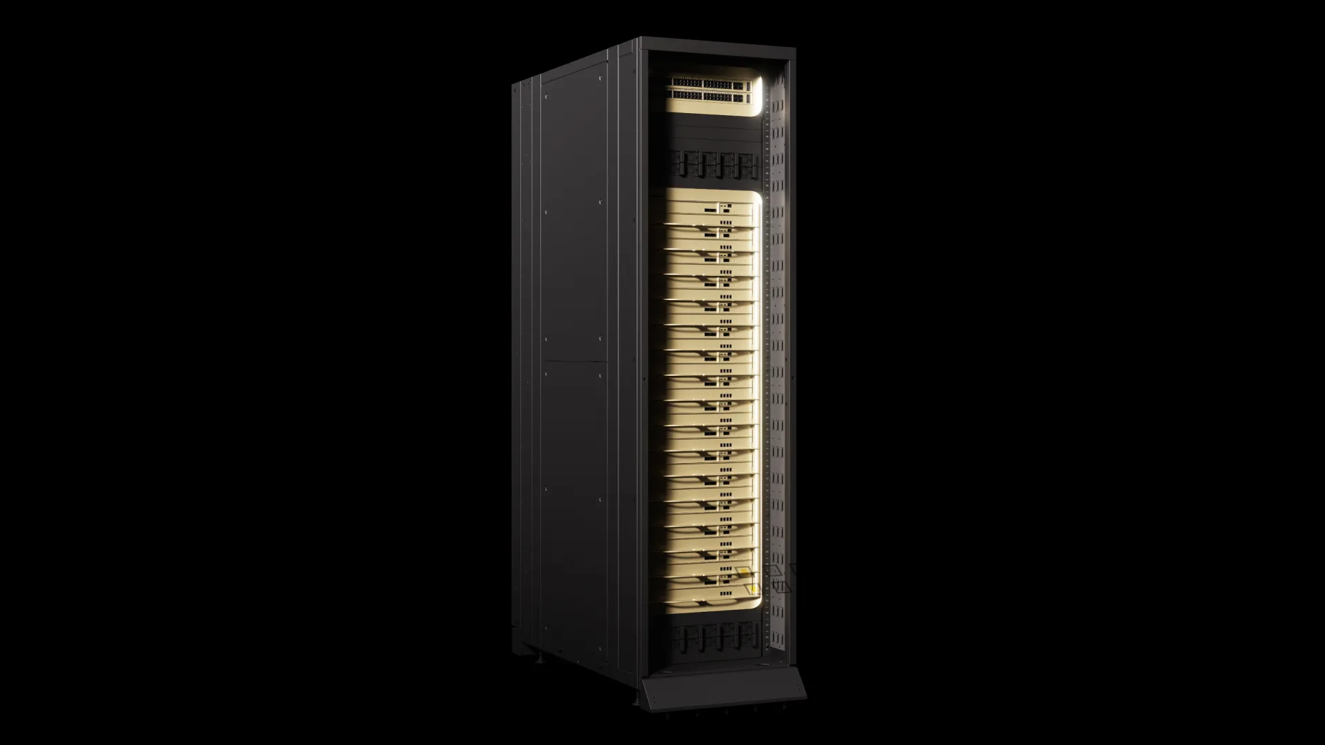 Rendu officiel du rack NVIDIA Groq 3 LPX conçu pour compléter les systèmes Vera Rubin NVL72.