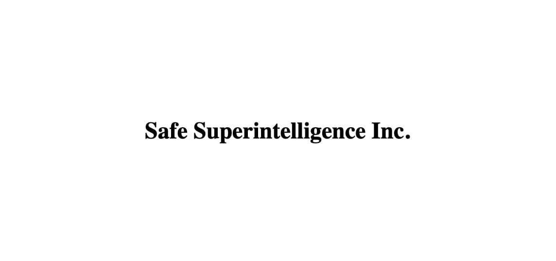 Visuel social officiel blanc de Safe Superintelligence portant le nom complet de l’entreprise.