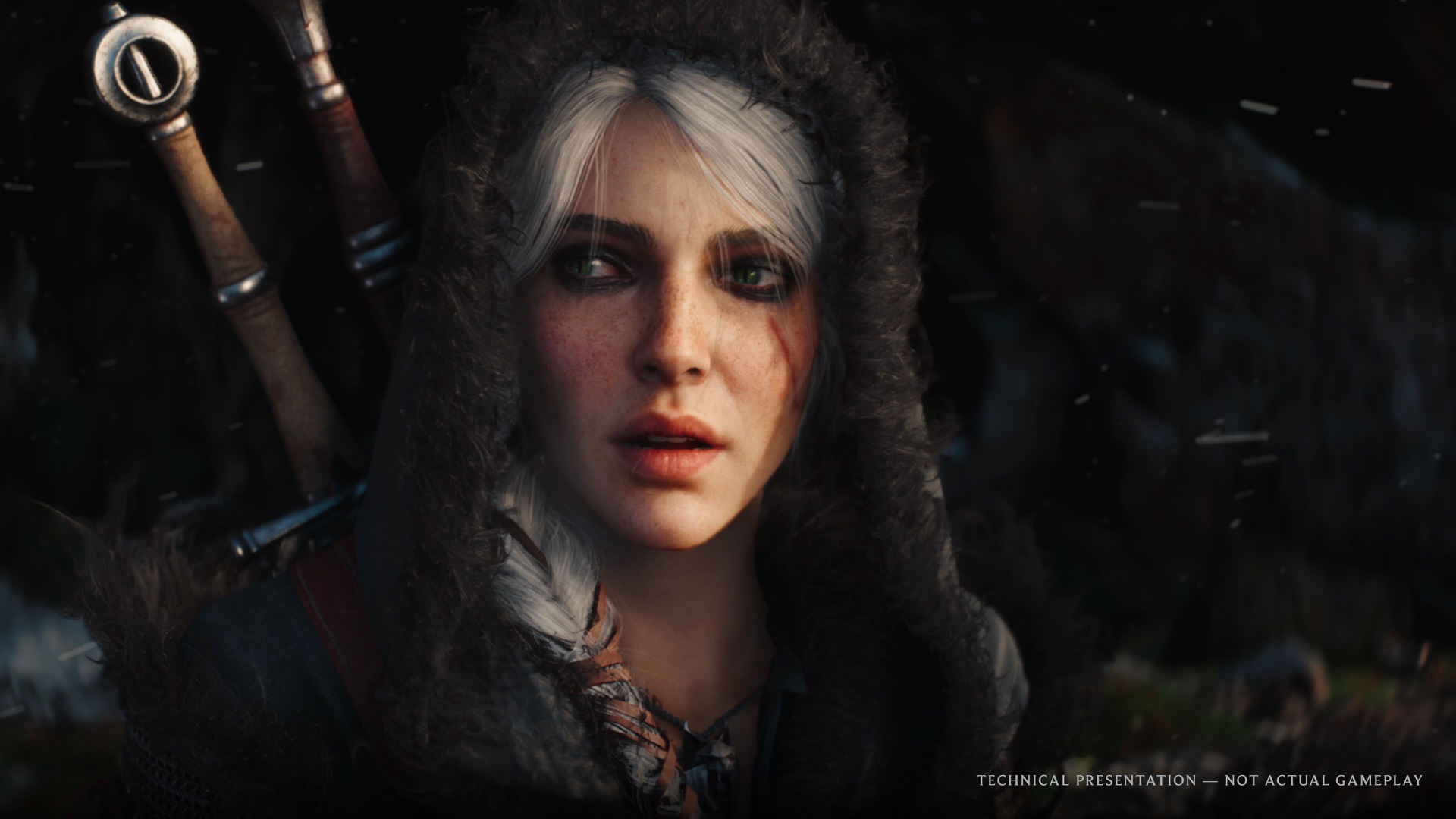 Portrait de Ciri dans une capture officielle de la démonstration technique Unreal Engine 5 de The Witcher IV.