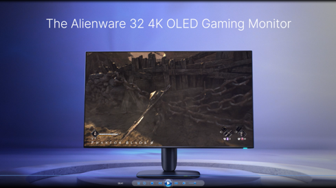 L’Alienware AW3226Q de 32 pouces présenté avec un jeu en 4K.