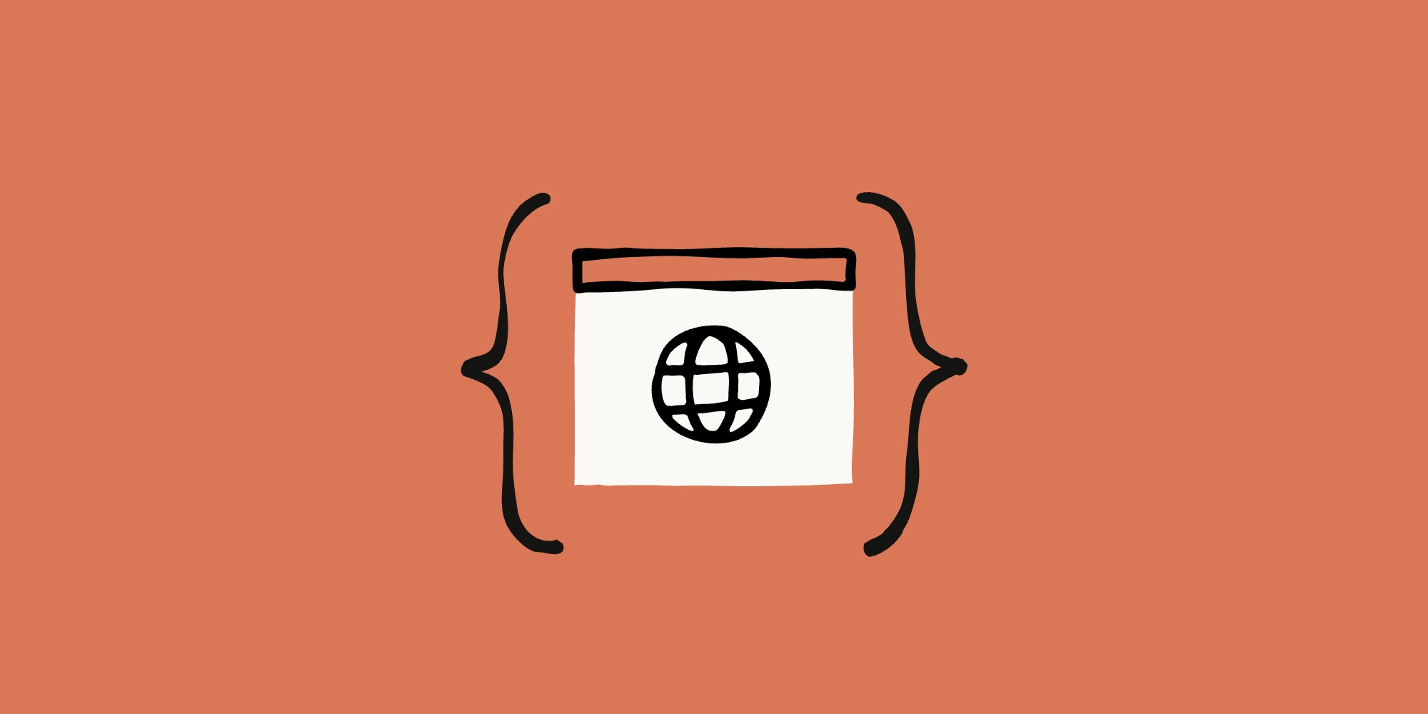Illustration officielle de Claude Code avec une fenêtre de terminal stylisée sur fond orange.