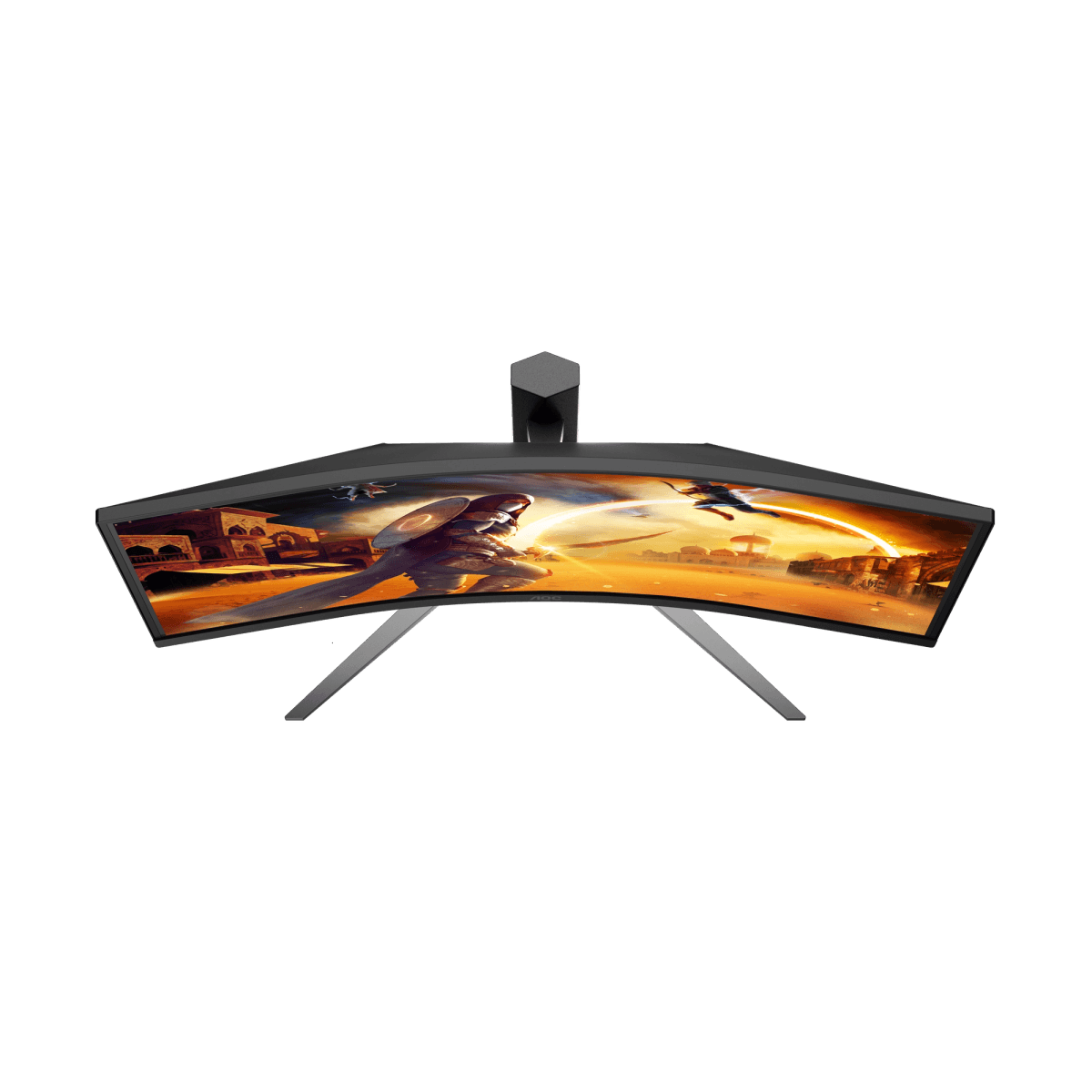 Vue officielle depuis le dessus montrant la courbure 1500R d'un moniteur AOC CU34G4 série A.