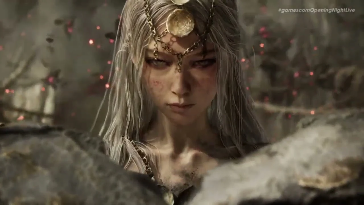 Personnage aux cheveux argentés dans une scène officielle de la bande-annonce de Nodus Fall.
