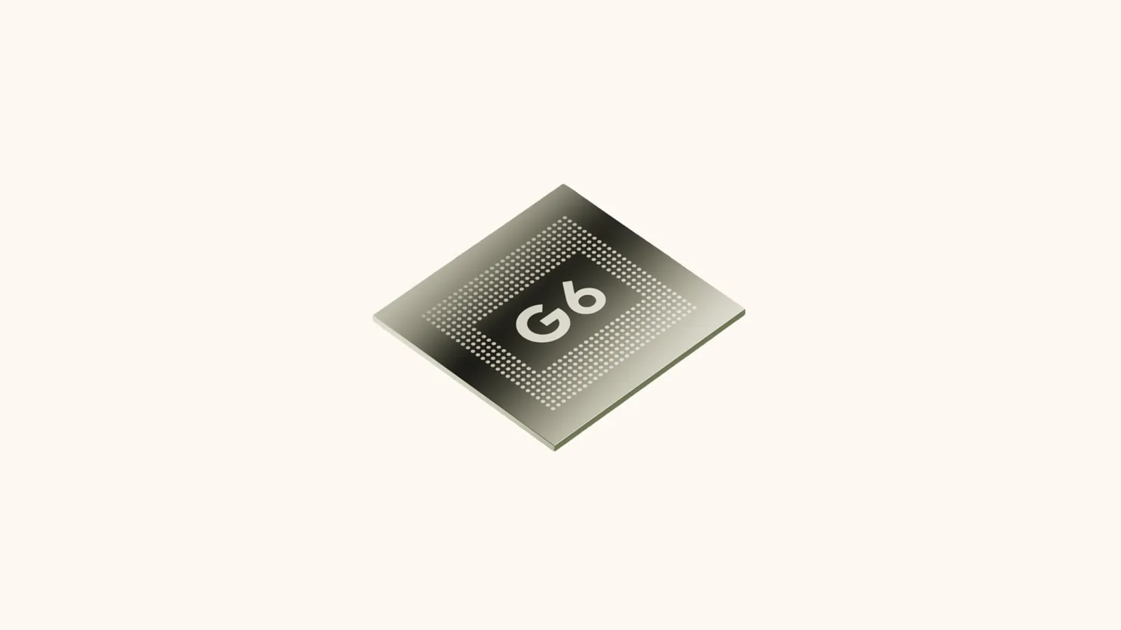 Rendu officiel de la puce mobile Google Tensor G6 sur un fond clair.