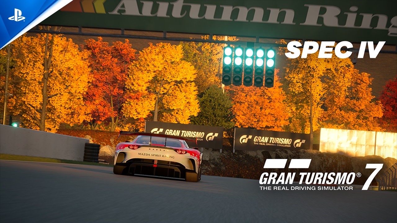 Mazda RX-Vision GT3 Evo roule sur Autumn Ring dans la miniature officielle de la bande-annonce Gran Turismo 7 Spec IV.