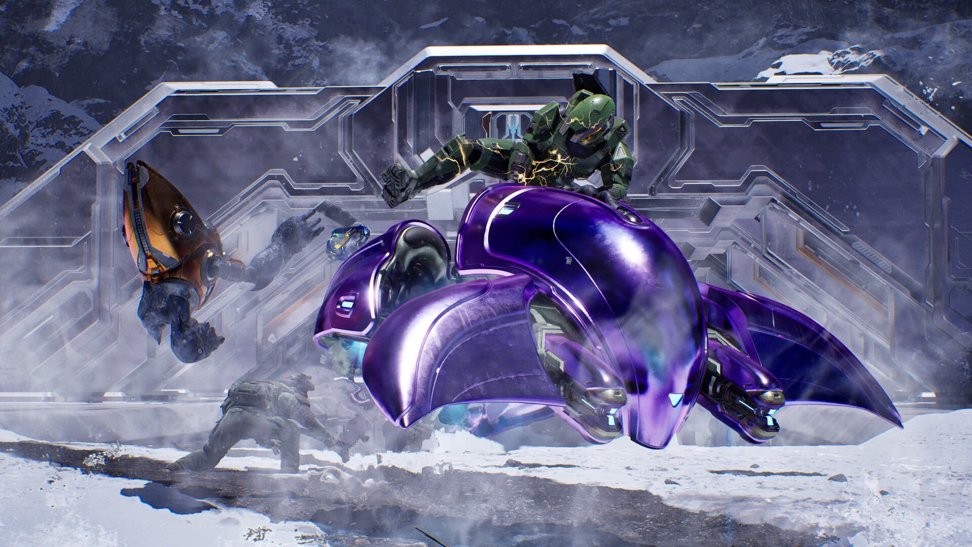 Capture officielle de Halo: Campaign Evolved montrant le Major détournant un Banshee.