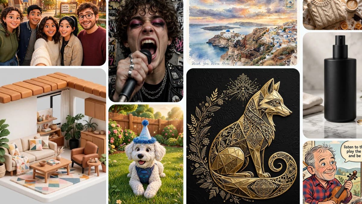 Mosaïque de présentation officielle de Muse Image publiée par Meta avec plusieurs exemples d’usage du modèle.