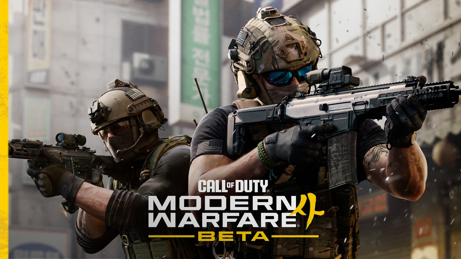Deux opérateurs sur le visuel officiel de la bêta de Call of Duty Modern Warfare 4.