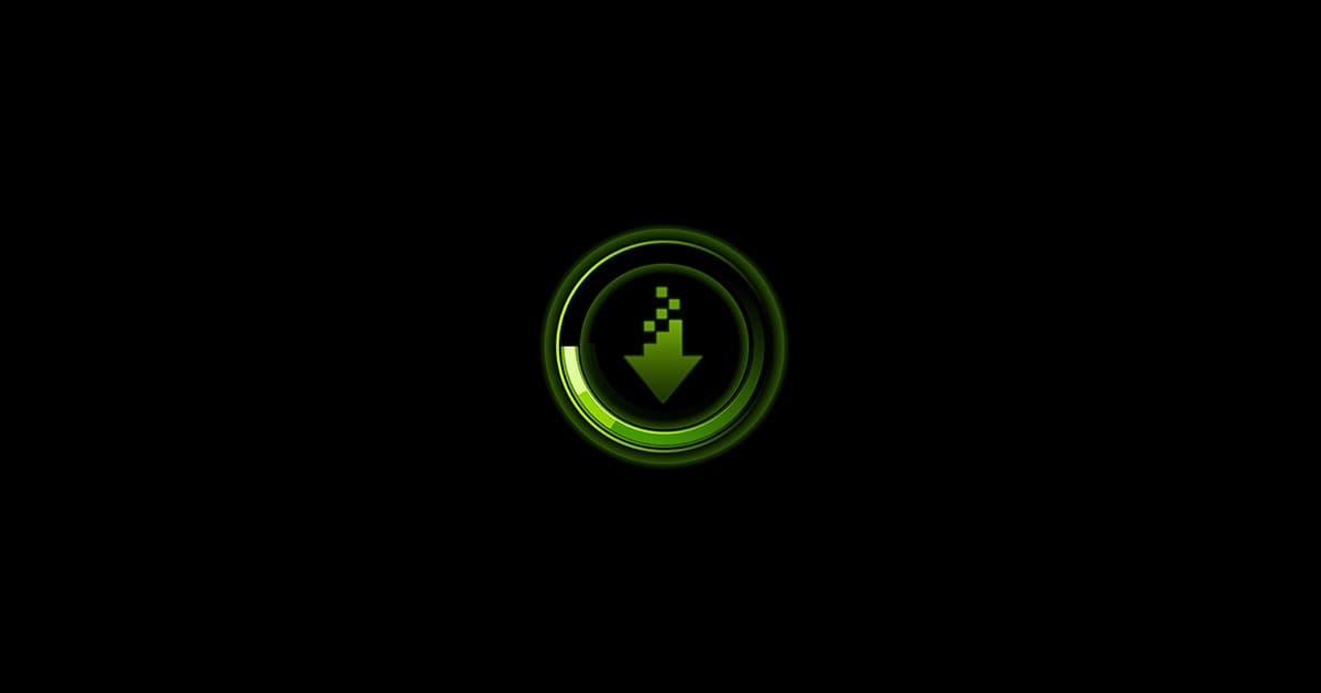 Visuel officiel NVIDIA GeForce représentant le téléchargement d’un pilote graphique.