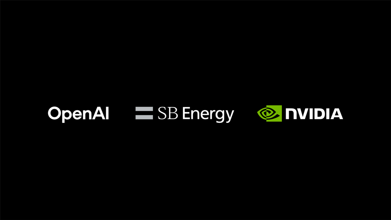 Logos officiels d’OpenAI, de SB Energy et de NVIDIA réunis pour le projet de campus IA PORTS-Pike.