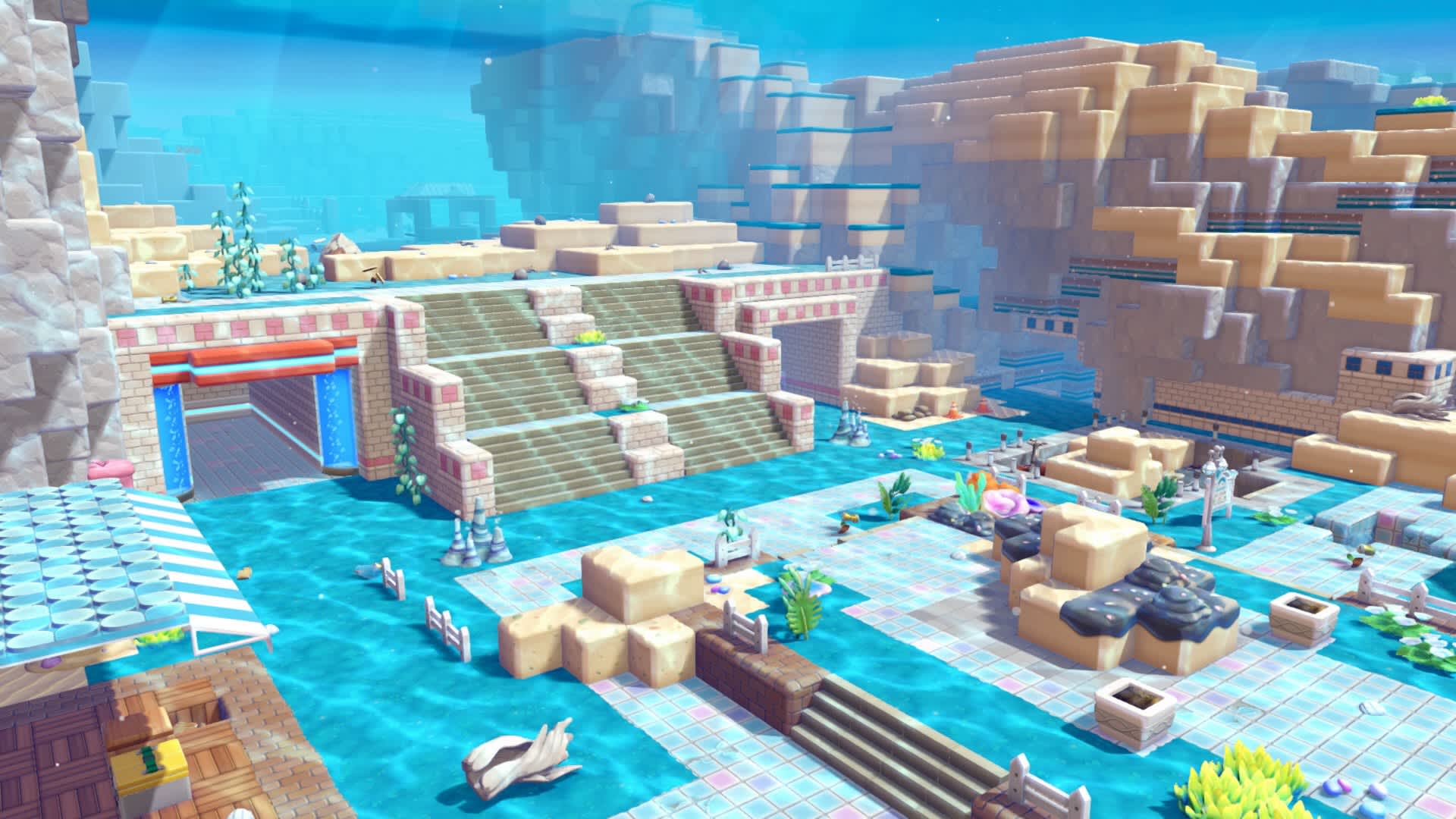 Quartier sous-marin construit dans Pokémon Pokopia.