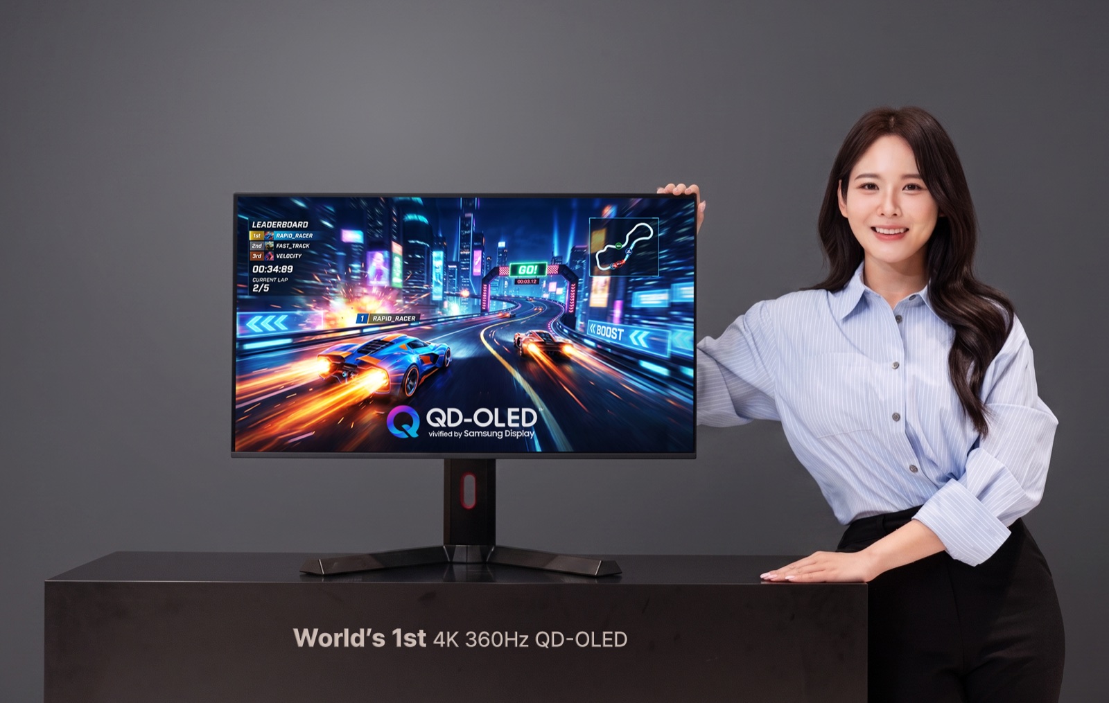 Présentation officielle par Samsung Display d’un moniteur QD-OLED 4K capable d’atteindre 360 Hz.