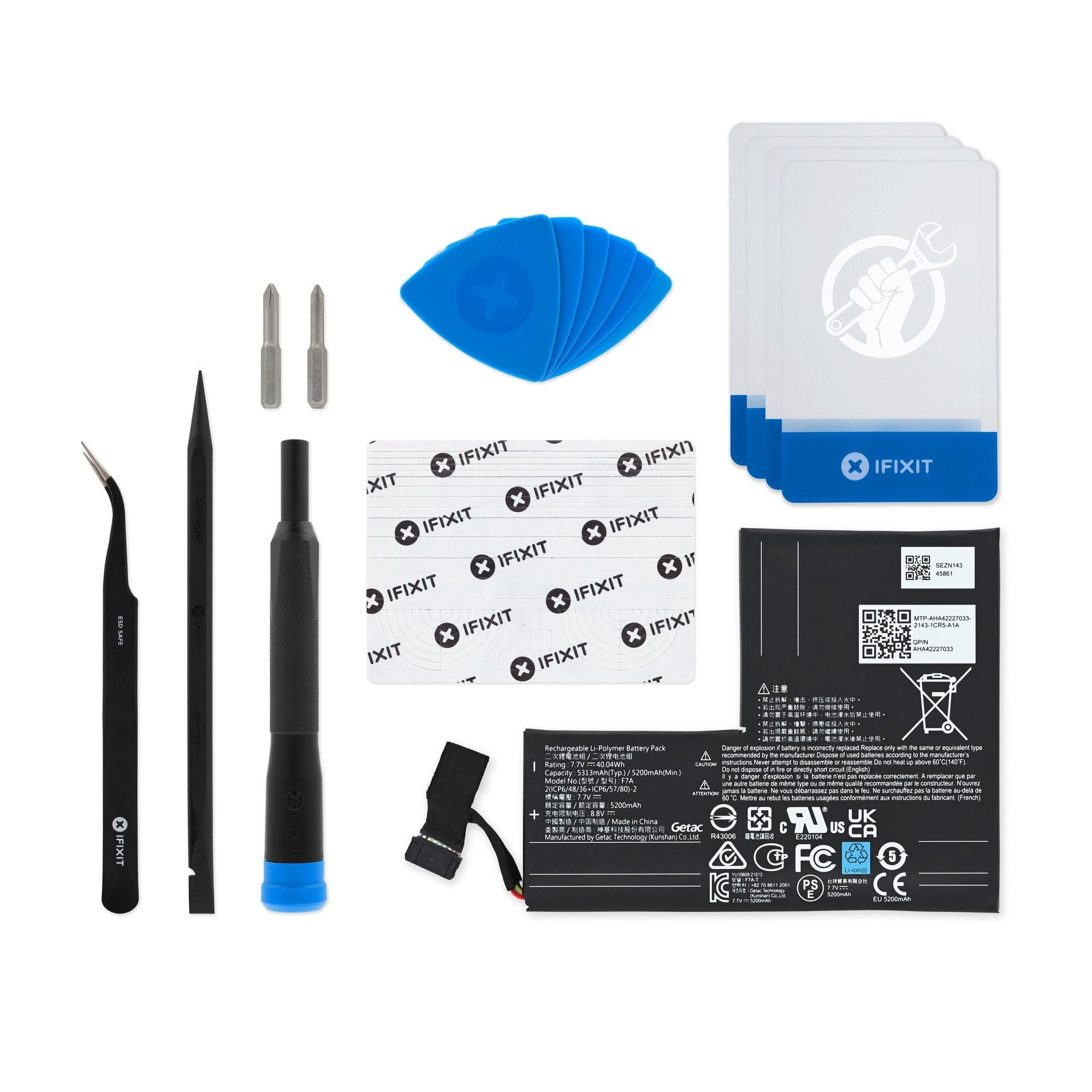 Kit iFixit officiel pour remplacer la batterie du Steam Deck LCD.