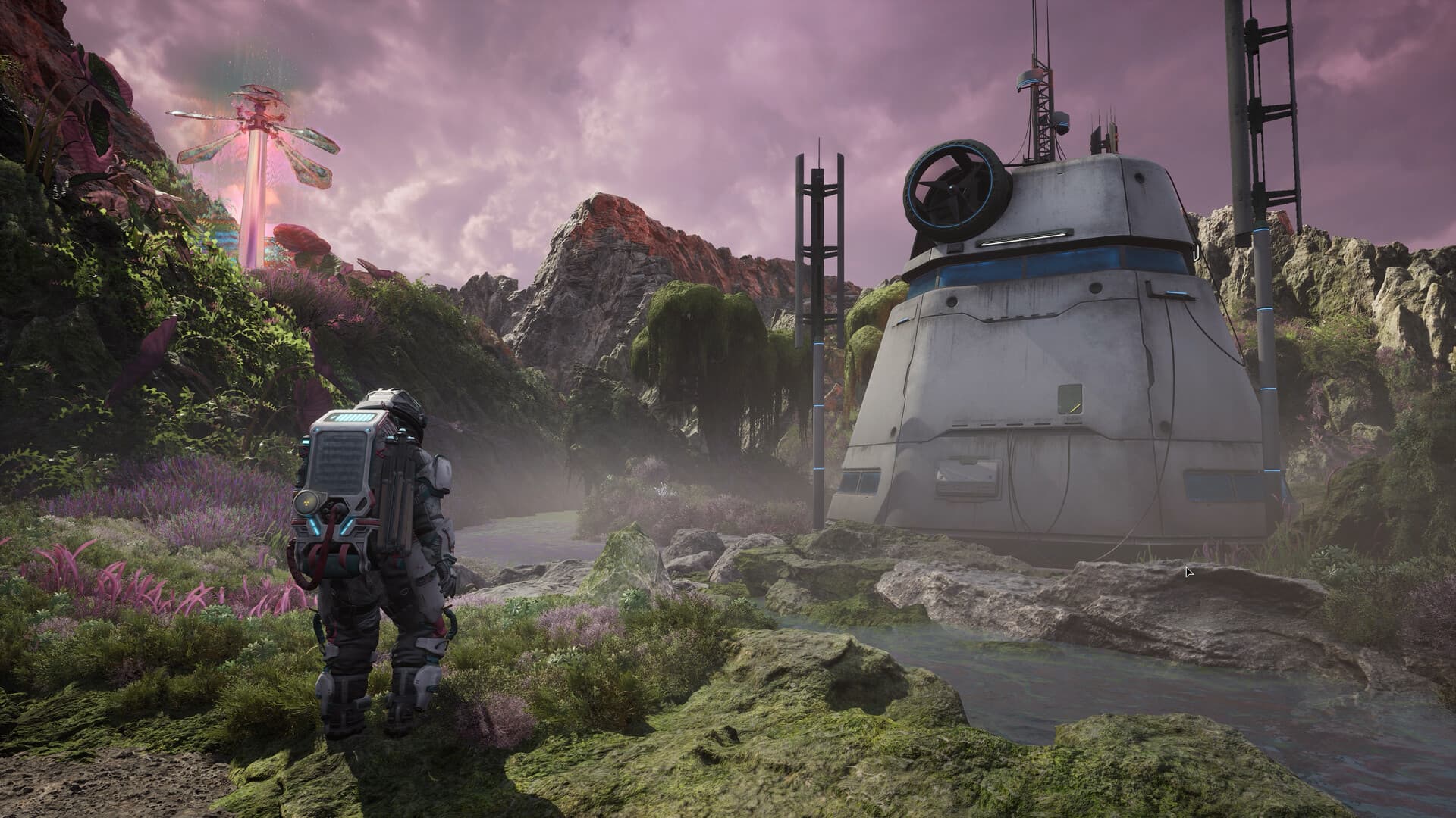 Jan observe un laboratoire de terrain dans l’Oasis de Last Variable.