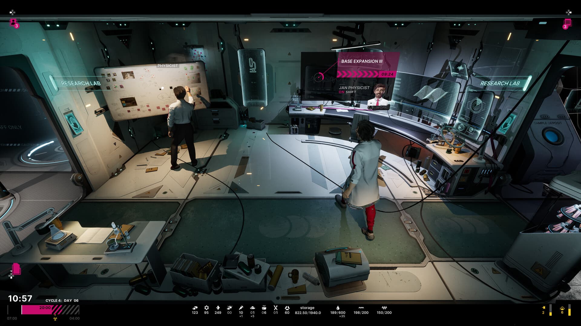 Deux versions de Jan travaillent dans un laboratoire de recherche de Last Variable.