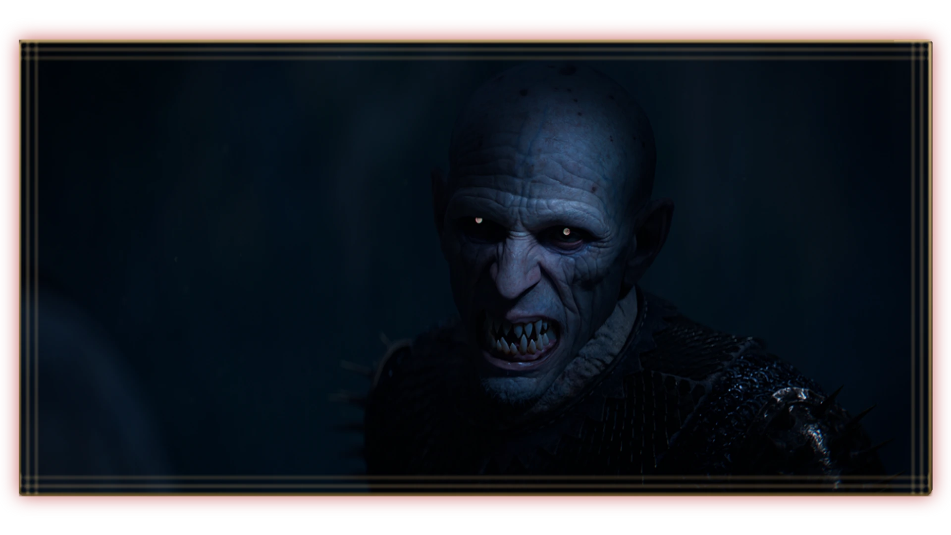 Portrait d’une créature vampirique dans un visuel officiel de The Blood of Dawnwalker.