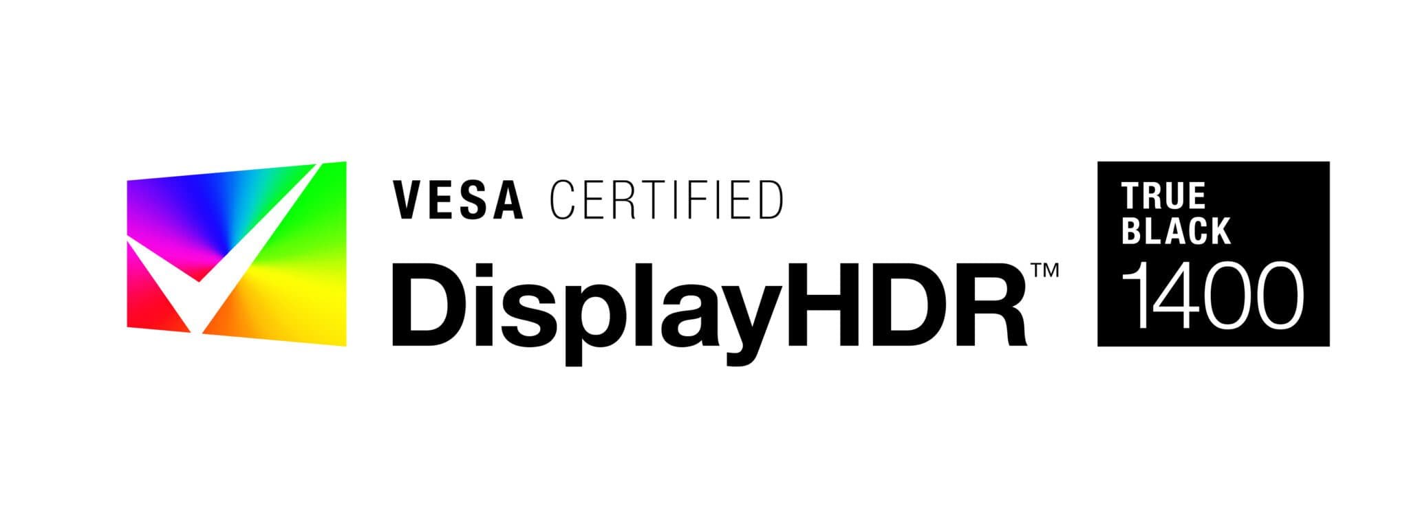 Logo officiel VESA DisplayHDR True Black 1400 sur fond blanc.