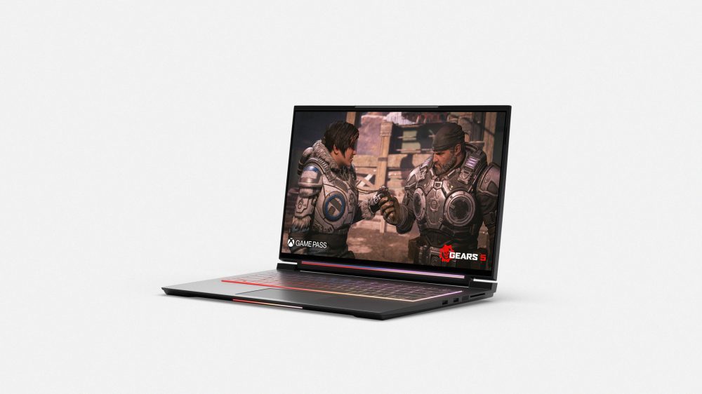 Ordinateur portable gaming sous Windows 11 avec clavier rétroéclairé.