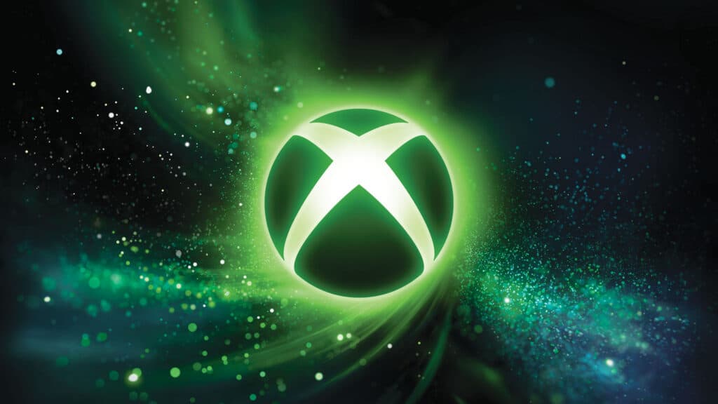 Visuel officiel Xbox montrant le logo vert de la marque sur un fond sombre lumineux.