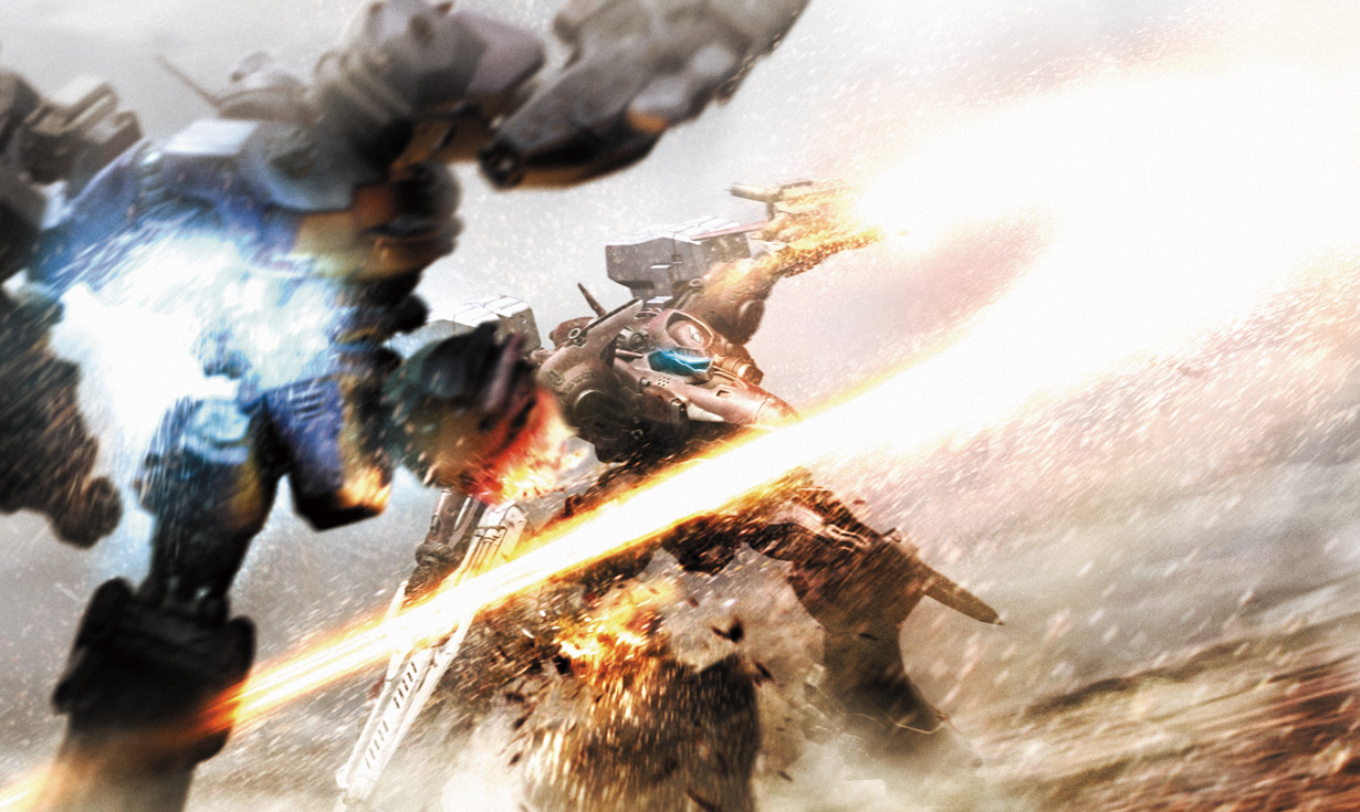 Illustration officielle complète de Armored Core 3 Portable.