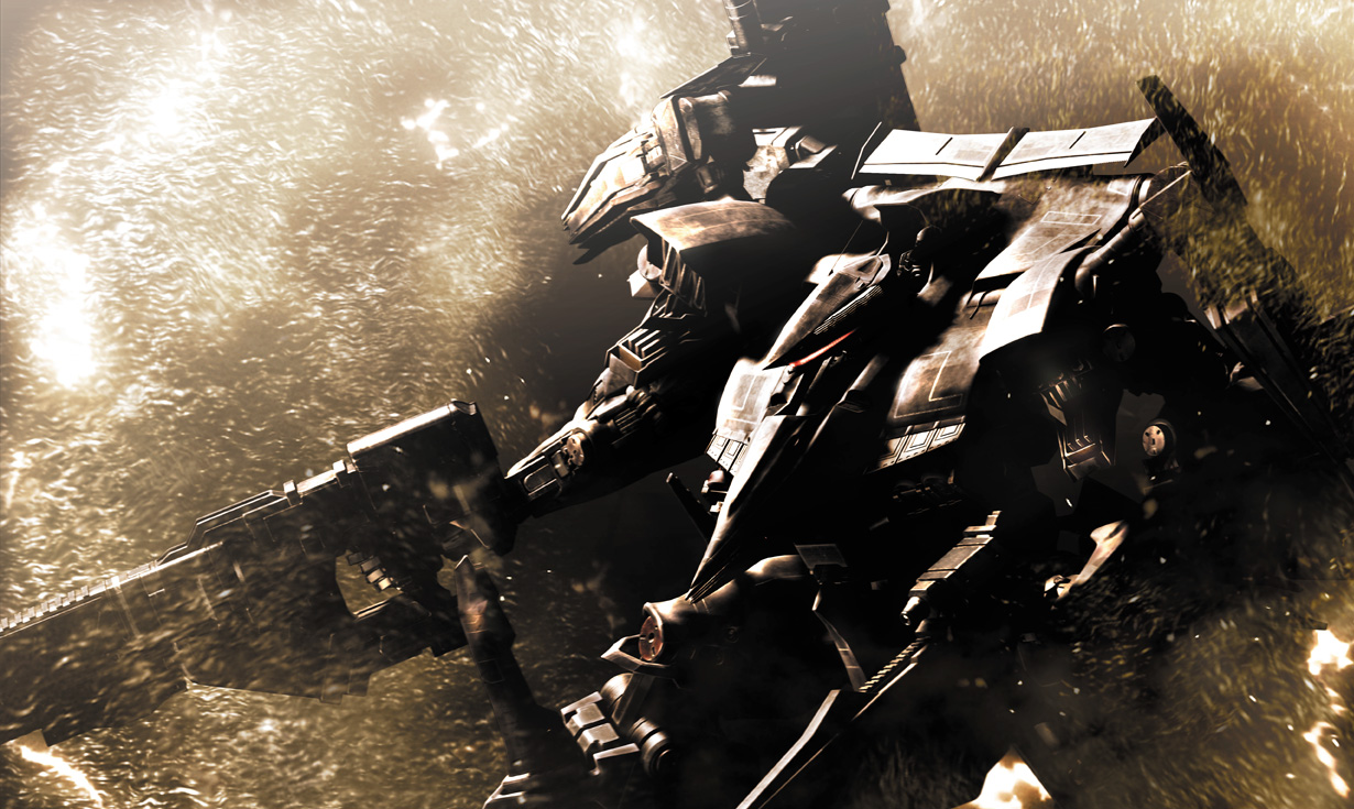 Illustration officielle complète de Armored Core 4.