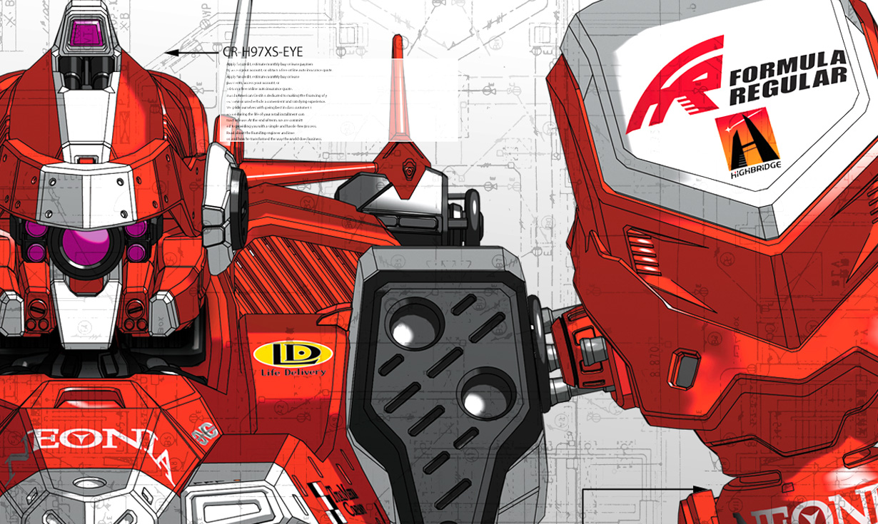 Illustration officielle complète de Armored Core: Formula Front.