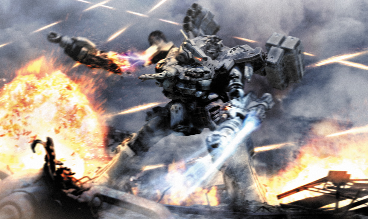 Illustration officielle complète de Armored Core: Last Raven Portable.