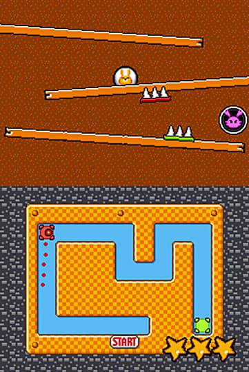 Cookie & Cream (Nintendo DS) : mécanisme entre les deux écrans.