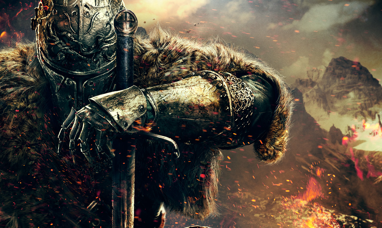 Illustration promotionnelle officielle complète de Dark Souls II.
