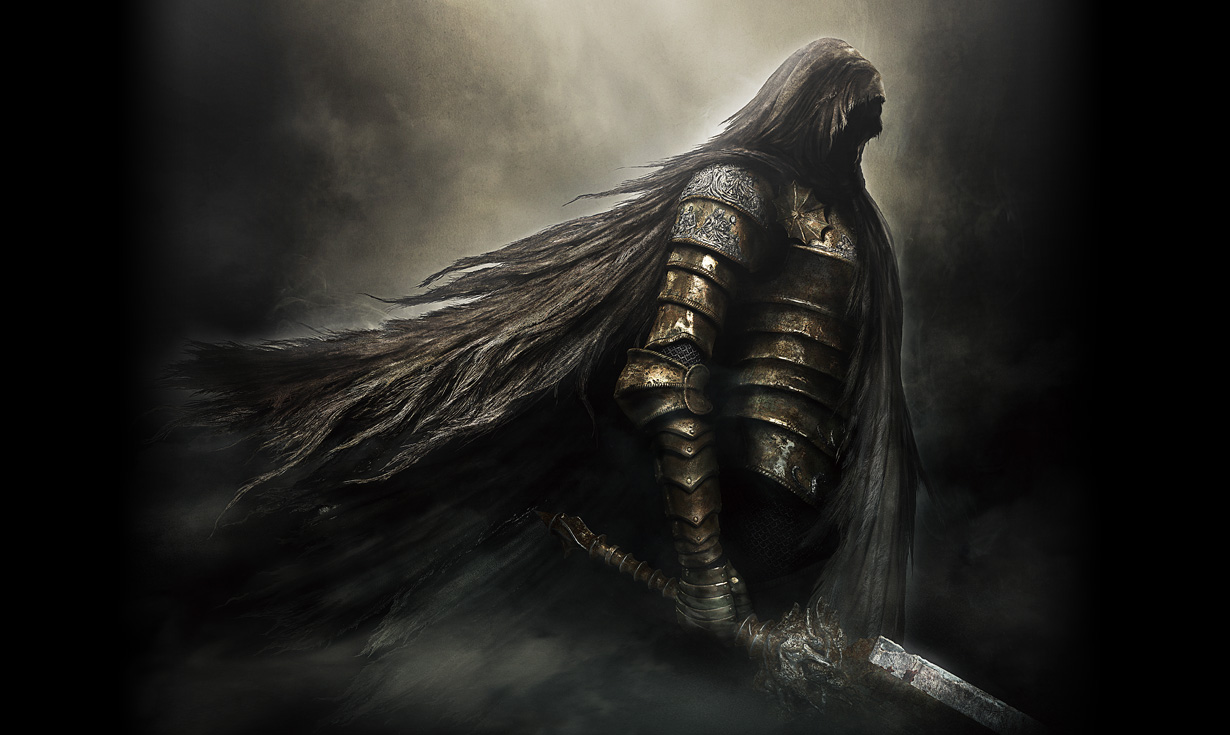 Illustration promotionnelle officielle complète de Dark Souls II: Scholar of the First Sin.