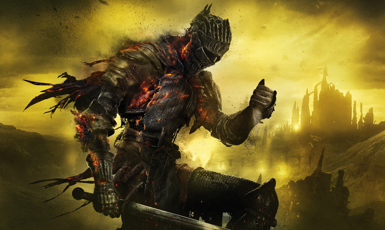 Illustration promotionnelle officielle complète de Dark Souls III.