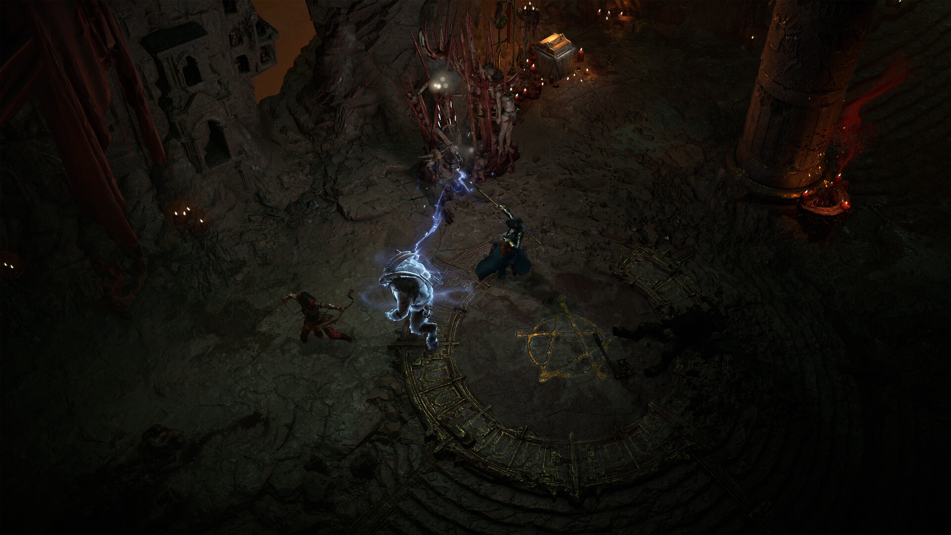 Exploration d’un intérieur sombre — Diablo IV, visuel officiel