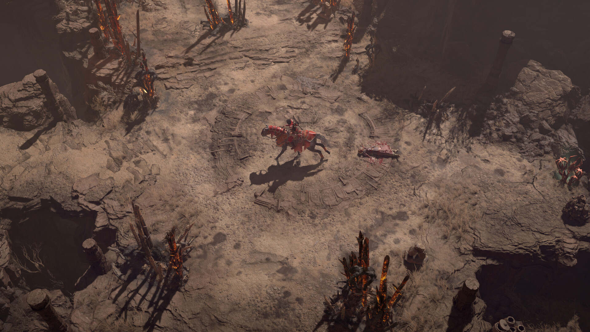 Combat dans un environnement désertique — Diablo IV, visuel officiel