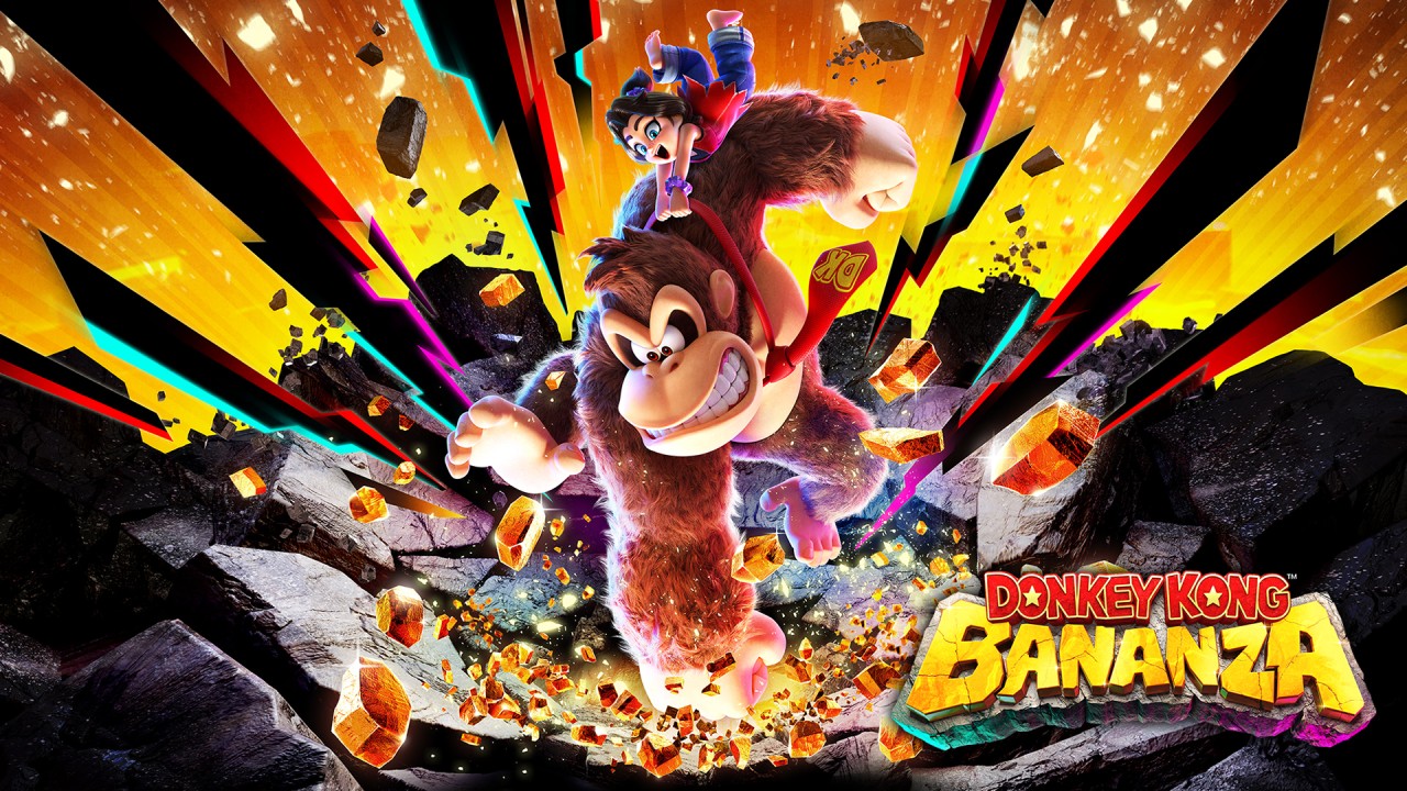 Illustration officielle de Donkey Kong Bananza.