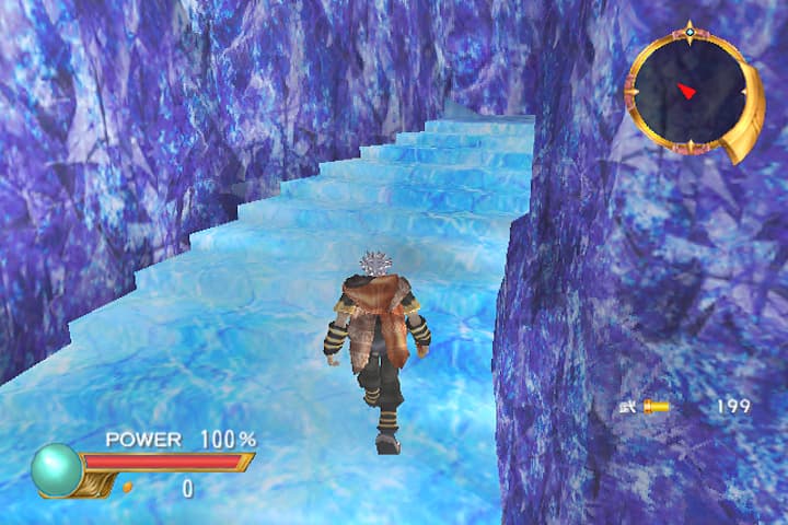 Evergrace : chemin au milieu de la glace.