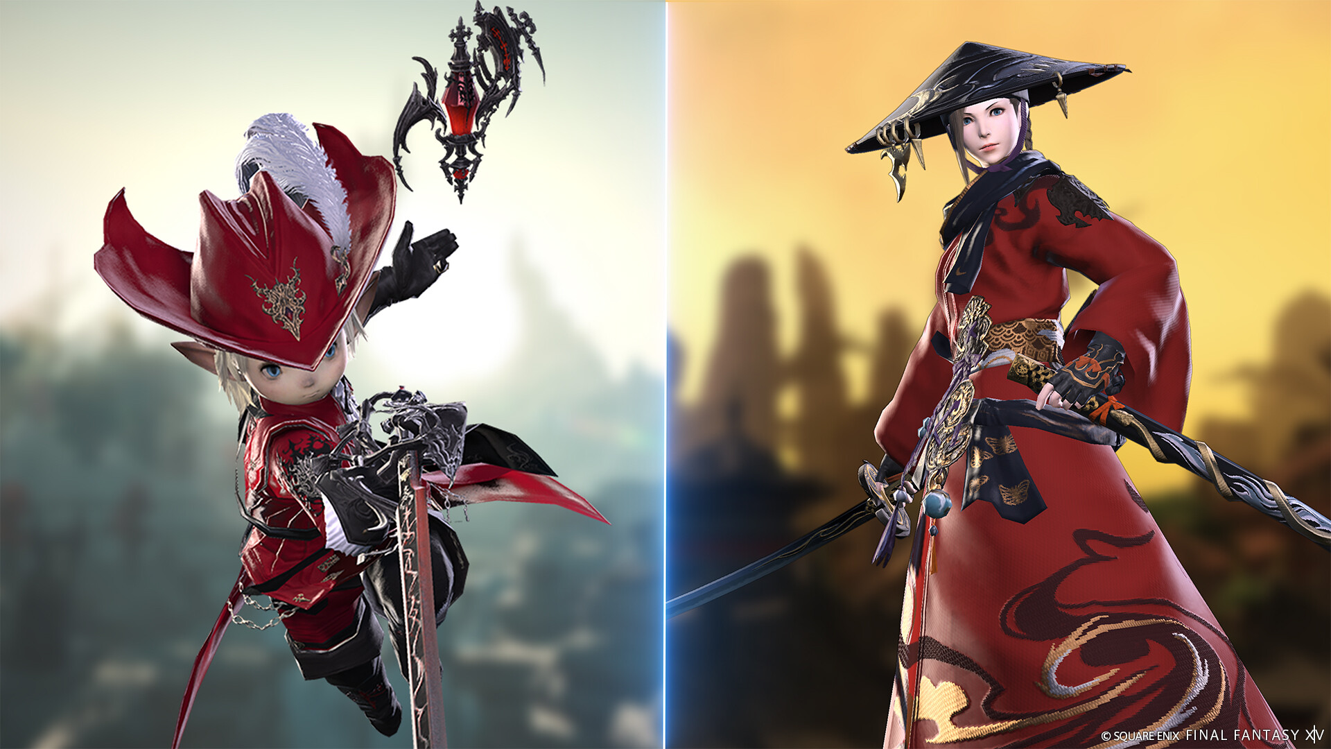 Illustration promotionnelle des jobs et équipements — FINAL FANTASY XIV Online, visuel officiel