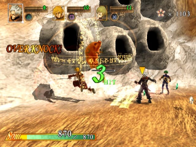 Forever Kingdom / Evergrace II : combat avec effet d’impact.