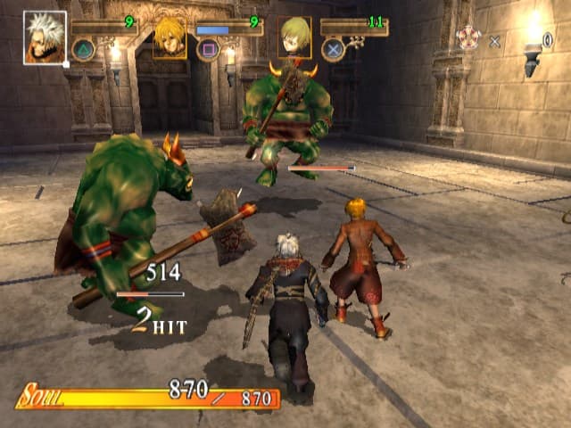 Forever Kingdom / Evergrace II : affrontement contre plusieurs adversaires.