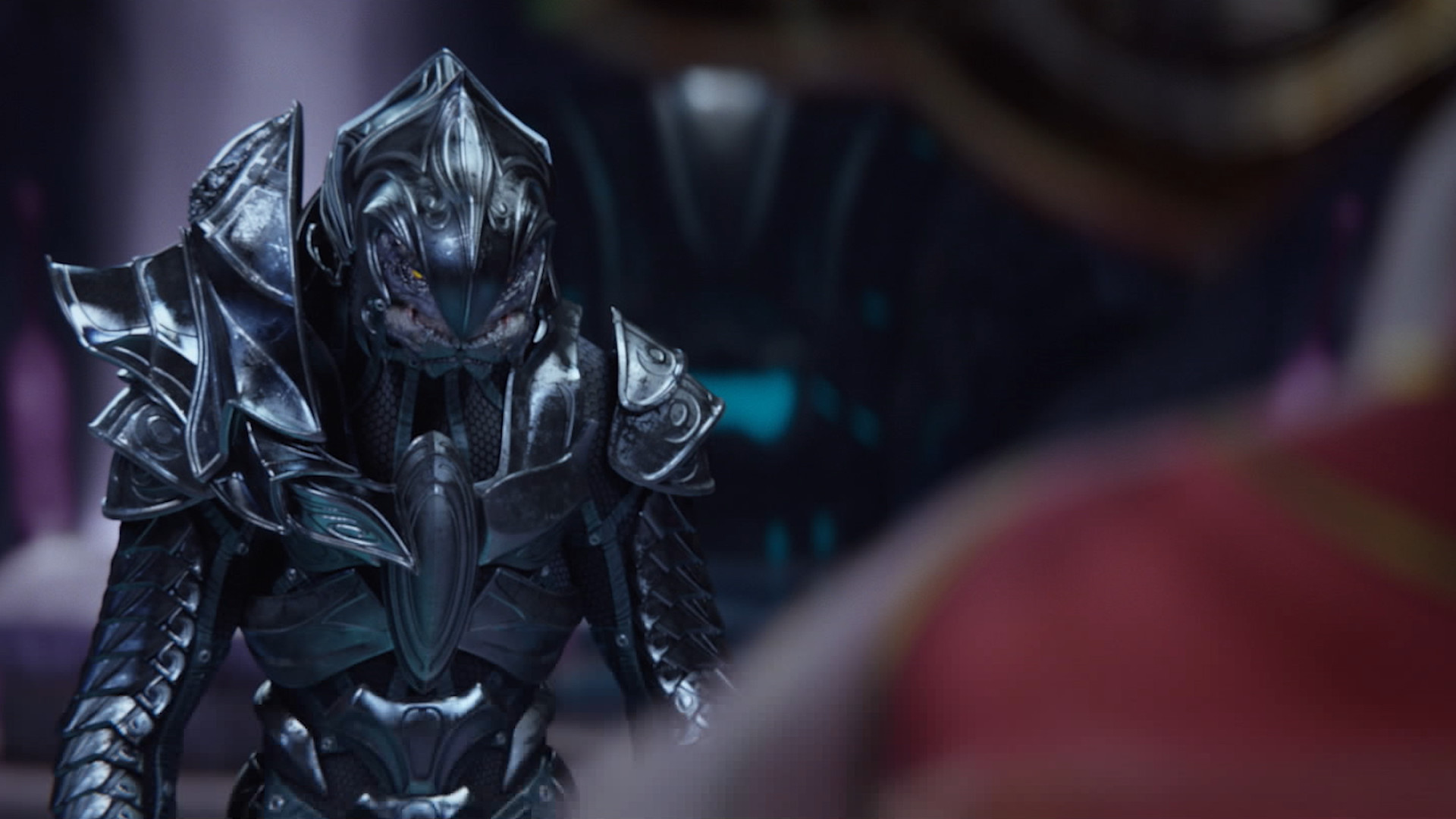 Cinématique de Halo 2: Anniversary dans MCC : gros plan sur l’Arbiter dans son armure argentée.