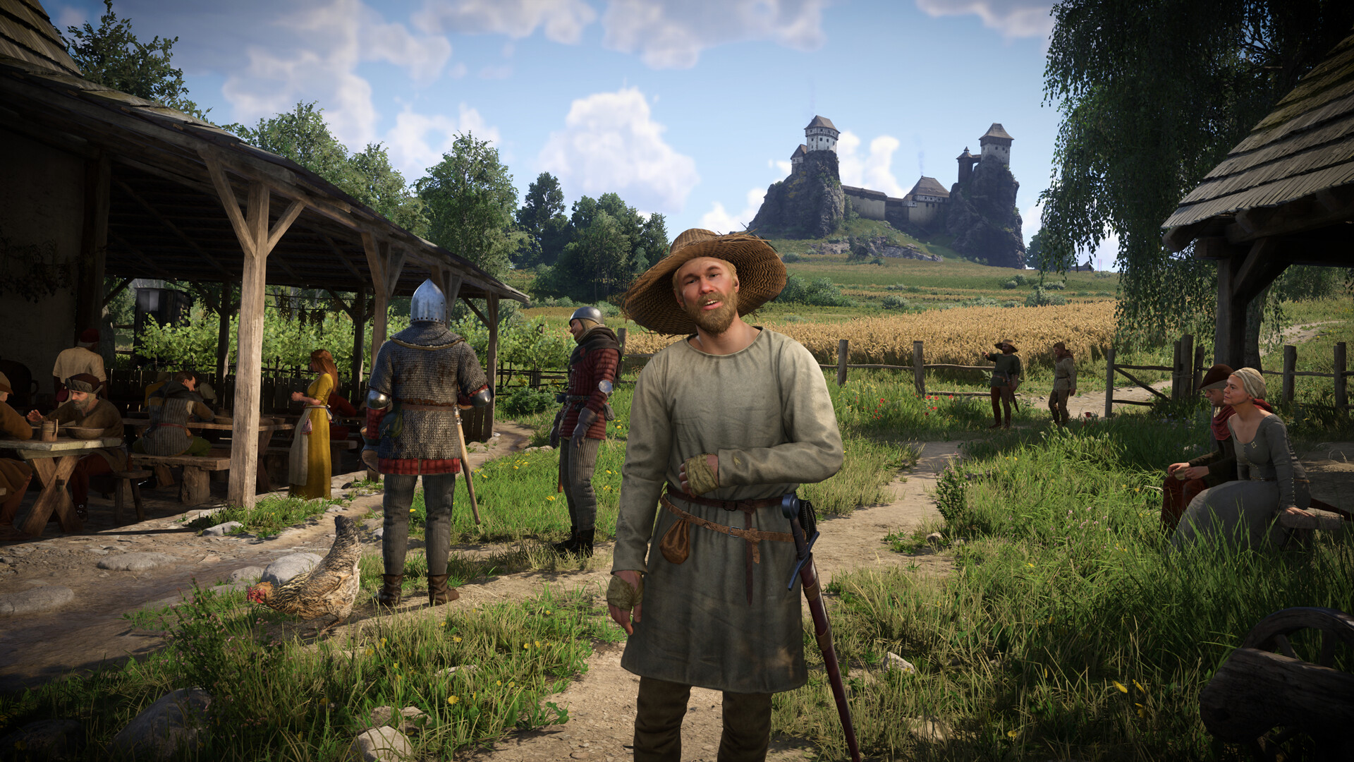 Henry rencontre des habitants dans un village de Bohême.