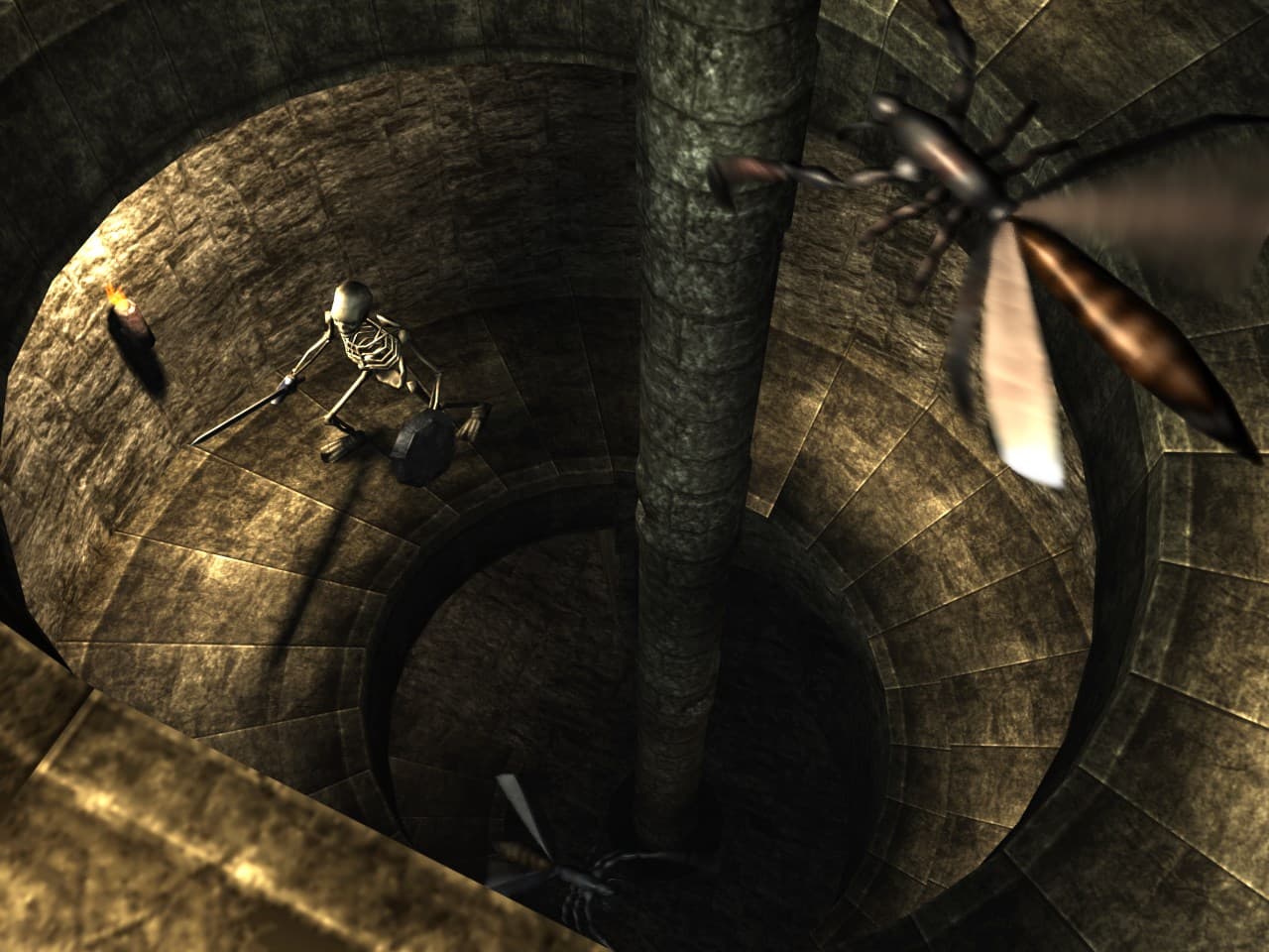King’s Field IV / The Ancient City : escalier et voûte de pierre.
