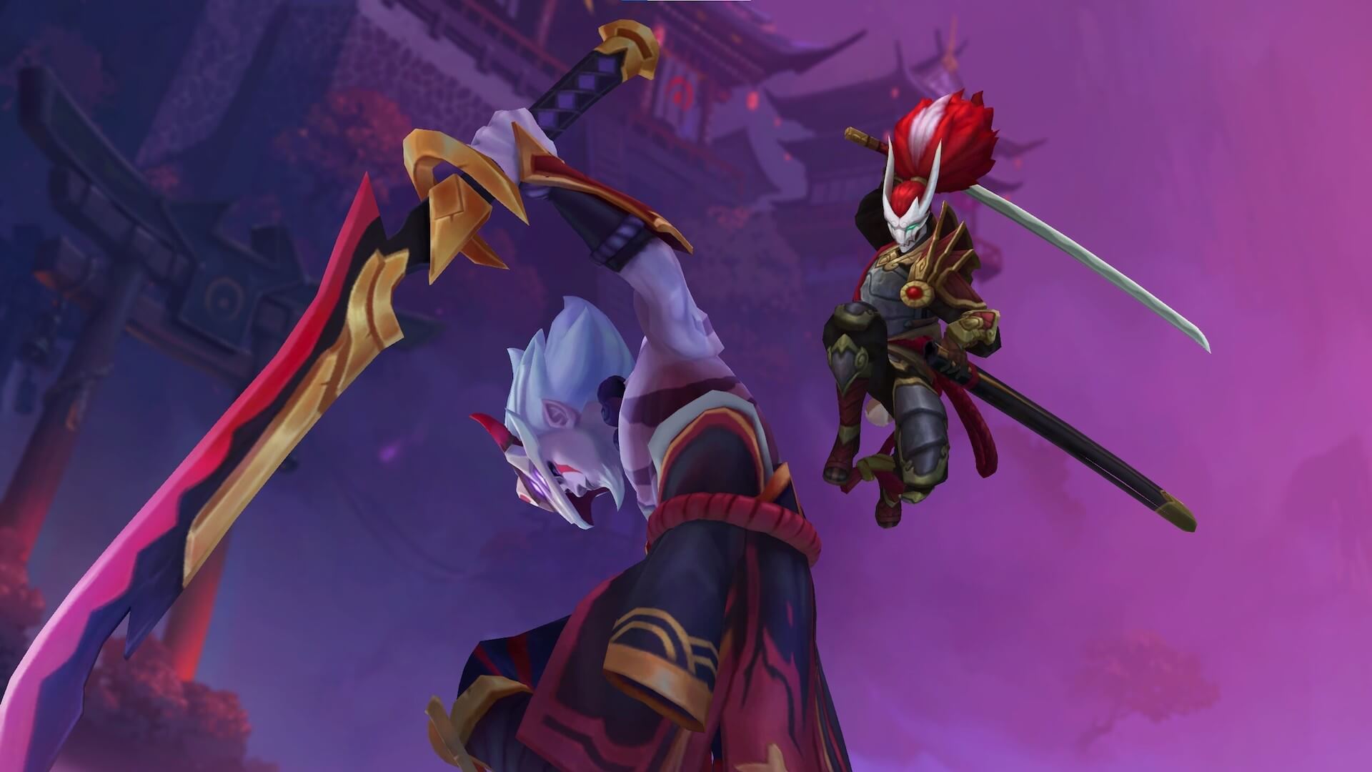Yasuo face à un adversaire dans un visuel officiel League of Legends