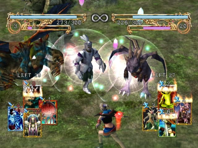 Lost Kingdoms II / RUNE II : combat avec cartes à l’écran.
